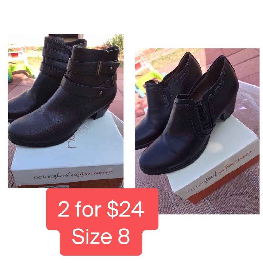Natural Soul Brown & Black Boots size 8